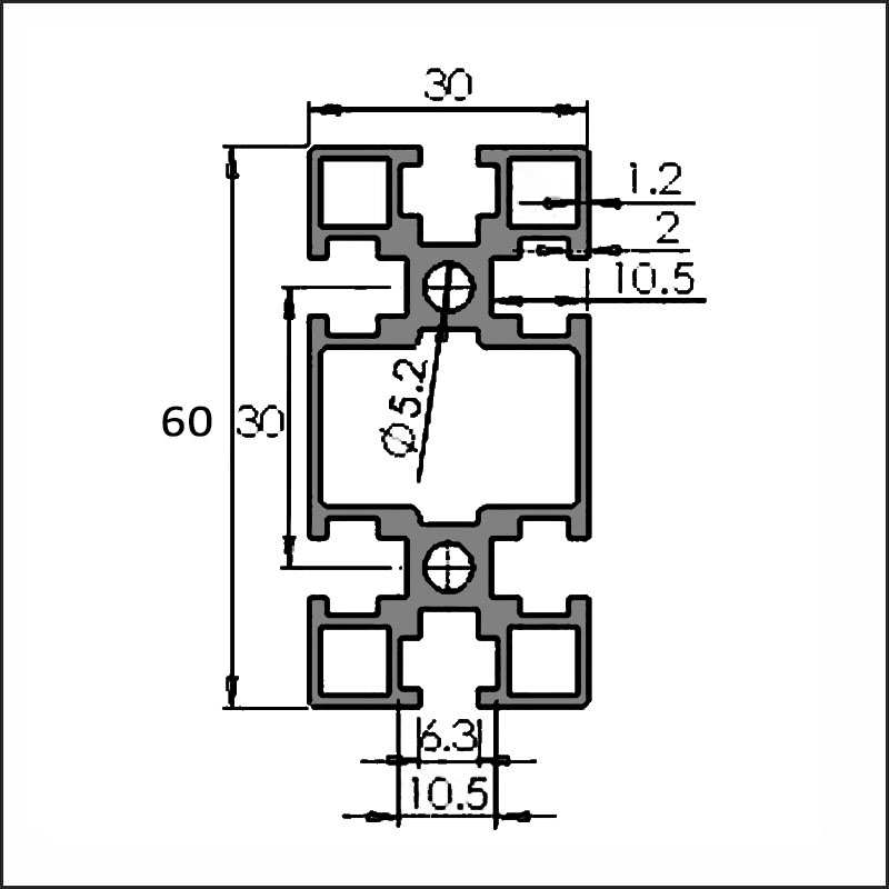 Aluminum T-slot 6-3060C