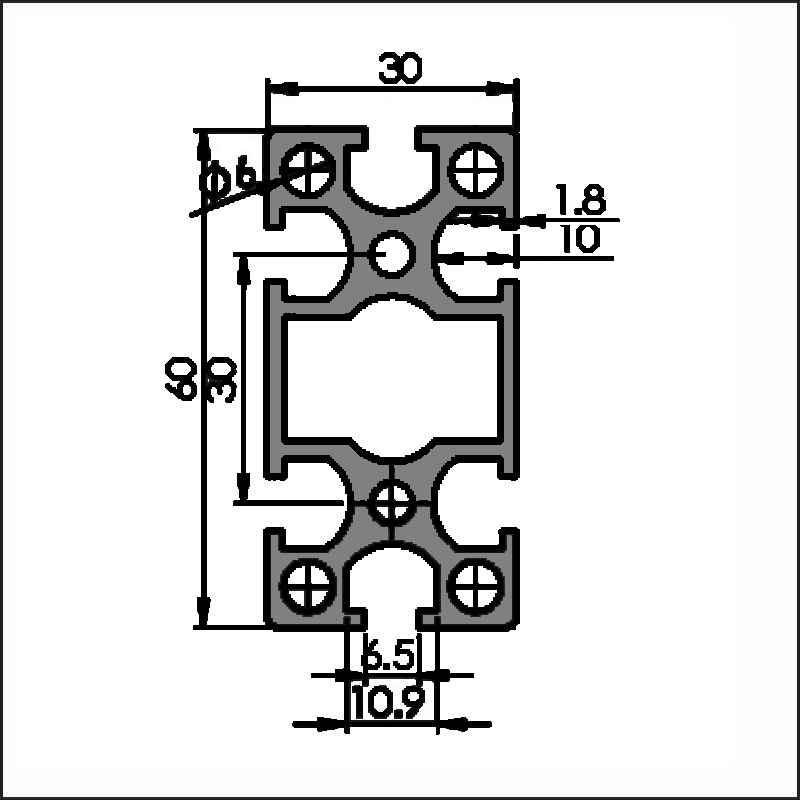 Aluminum T-slot 6-3060G