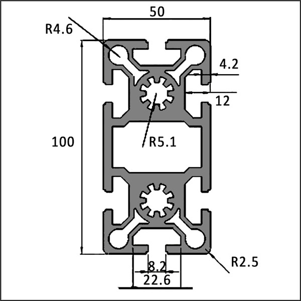 Aluminum-t-slot-8-50100B-CAD