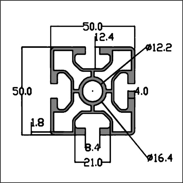 Aluminum-t-slot-8-5050L-CAD